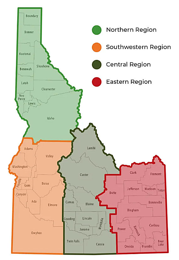 Idaho Regions - click to expand